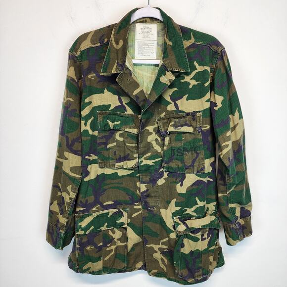 Vintage USMC Camo Jungle Fatigue Military Jacket Size M Ripstop Vietnam 70s - Picture 1 of 9